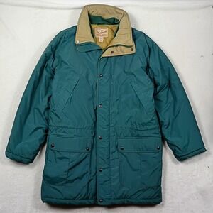 Woolrich Parka Jacket Mens XL Teal Green Quilted Insulated  Hiking‎ Vintage